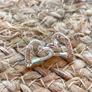 Silver and CZ heart earrings